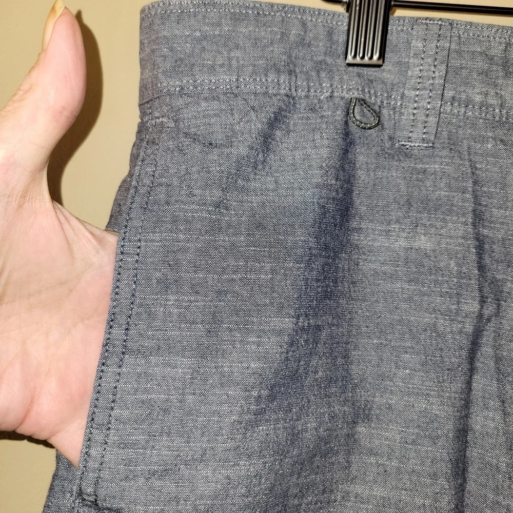 Eddie Bauer Mens Blue Chambray Chino‎ Shorts SZ 34 Specially Dyed Casual Outdoor